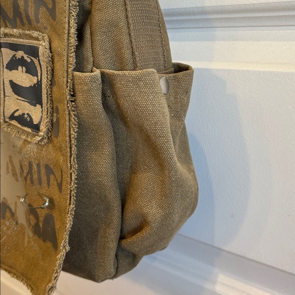 Minga London Star Canvas Messenger Bag EUC boho grunge Y2K indie Gorpcore - Picture 6 of 11